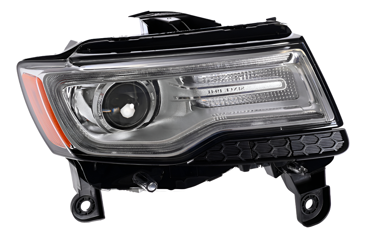 Faro Jp Grand Cherokee 14-16 Fondo Cromado C/Lupa C/Leds Cn Der