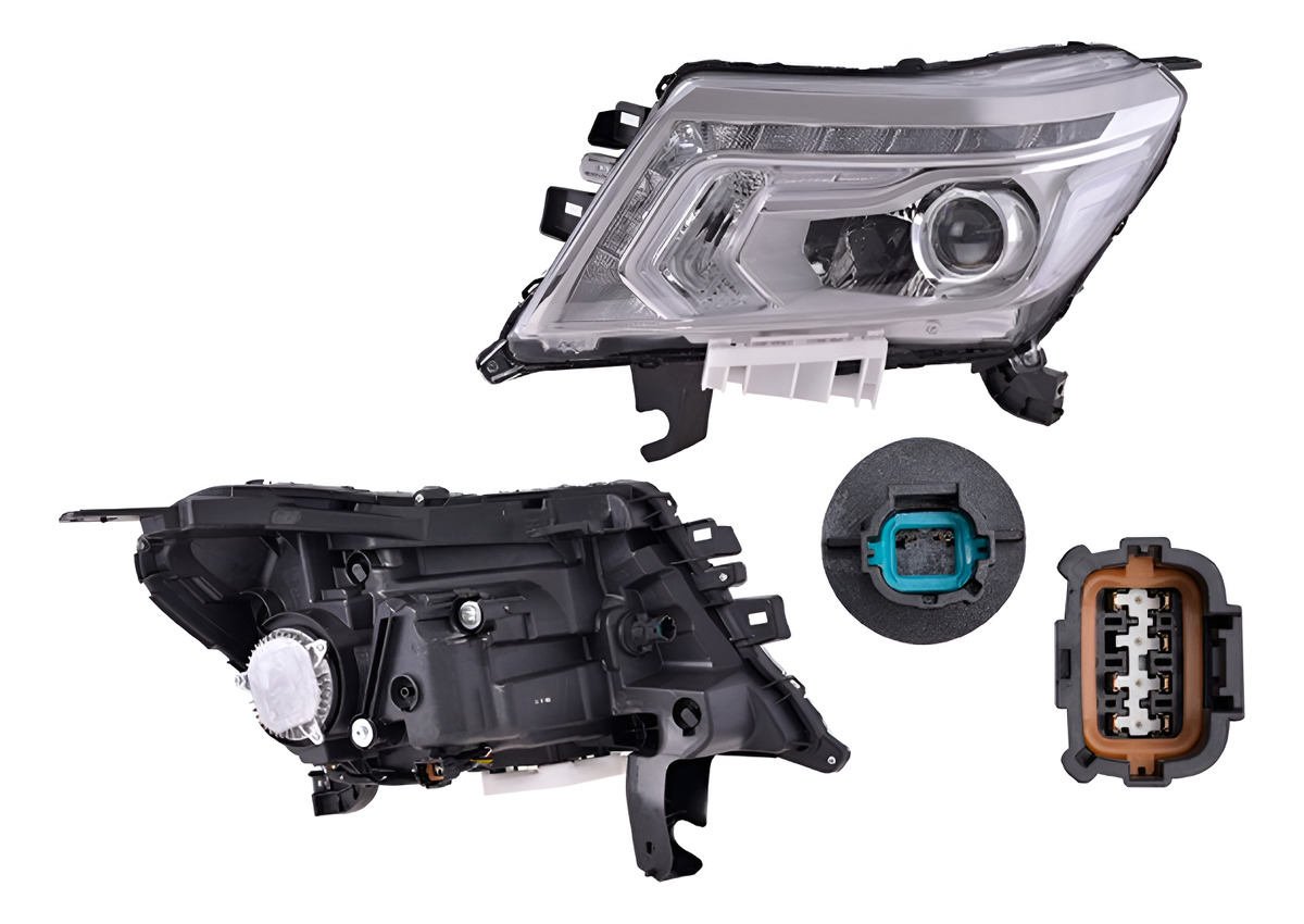 Faro Ns Np300/Frontier 2016 2017 2018 Fondo Cromado C/Leds Tyc Izq
