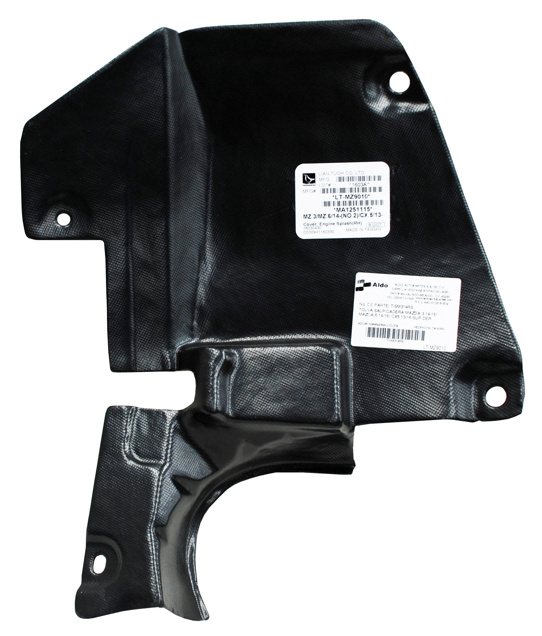 Tolva Salpicadera Superior T155 161202 T155 Derecha