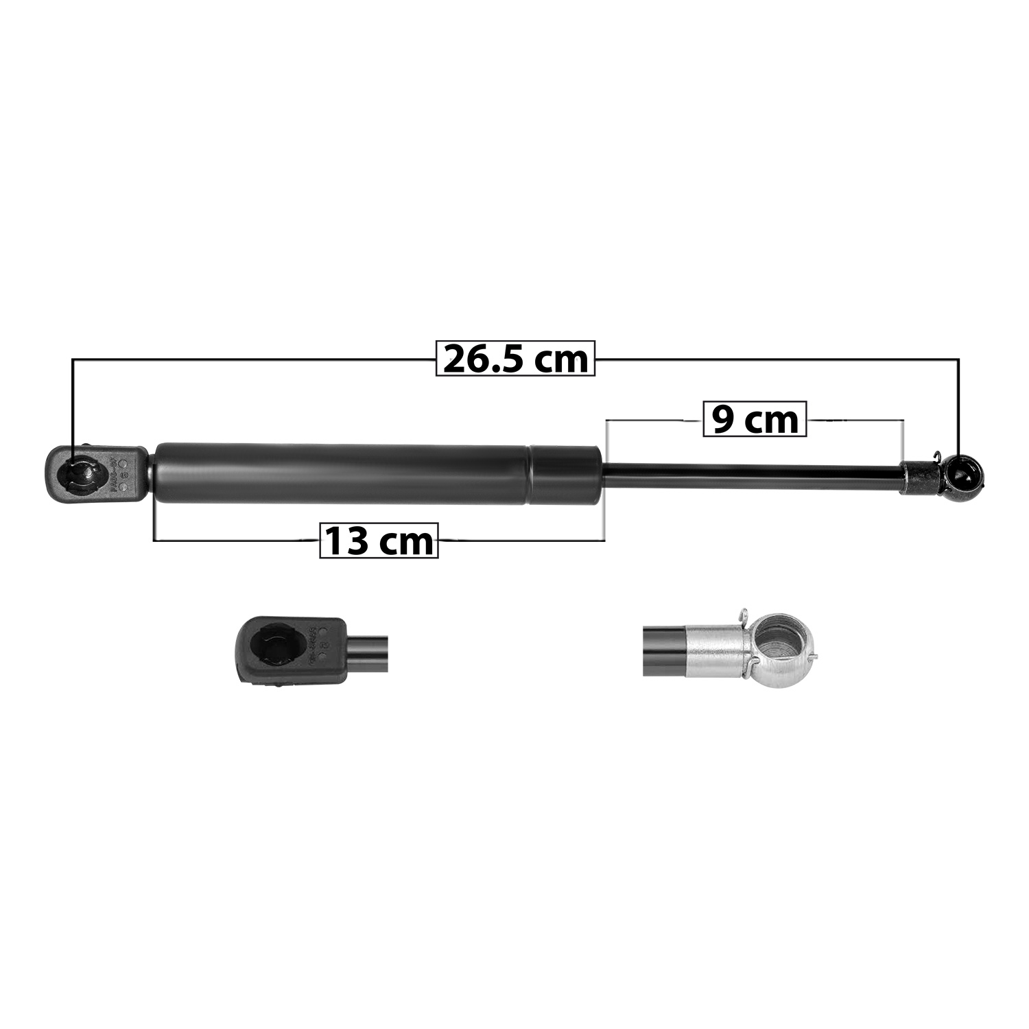 Amortiguador Cajuela Vw Jetta A3 93-98  26 Cm  13 Cm 9 Cm Entrada Tipo 5 Entrada 2 Tipo 9 148.37 161.82 9209 Spart Derecho/Izquierdo