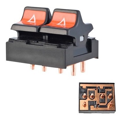 Control Electrico Fd Aerostar 86-97  De Elevador 6 Pins 2 Teclas Azul/Rojo 12Vcc Tipo Original