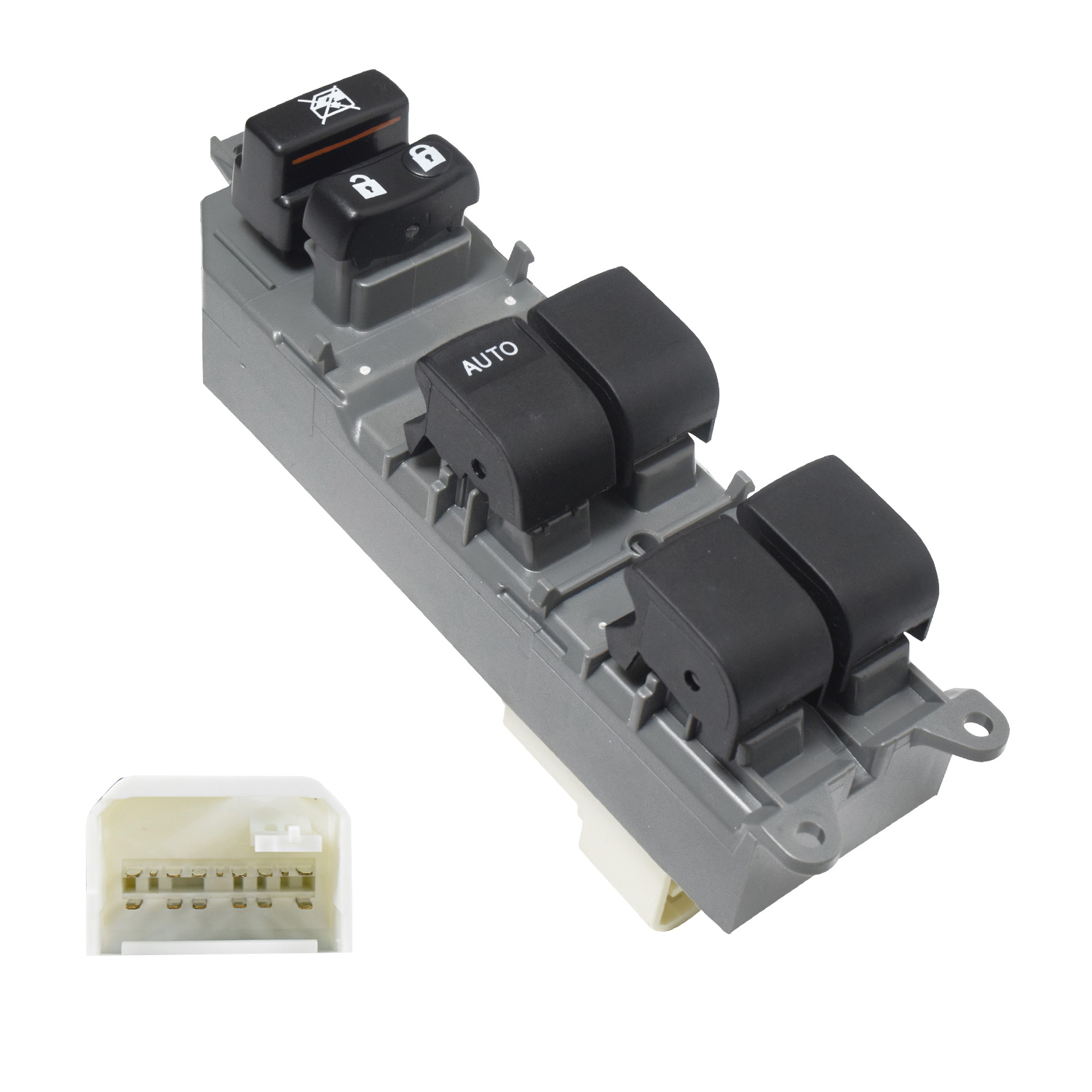 Control Electrico Ty Corolla/Matrix 09-13/Tacoma 12-15/Camry 07-14/Highlander 08-13/Rav4 09-12  De Elevador 15 Pins 6 Teclas Base Gris 12Vcc Manijauto