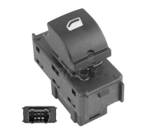 Control Electrico Pg 301 13-22  De Elevador 6 Pins 1 Tecla Negro Base Negra 12Vcc Manijauto Frontal Delantero Der/Izq