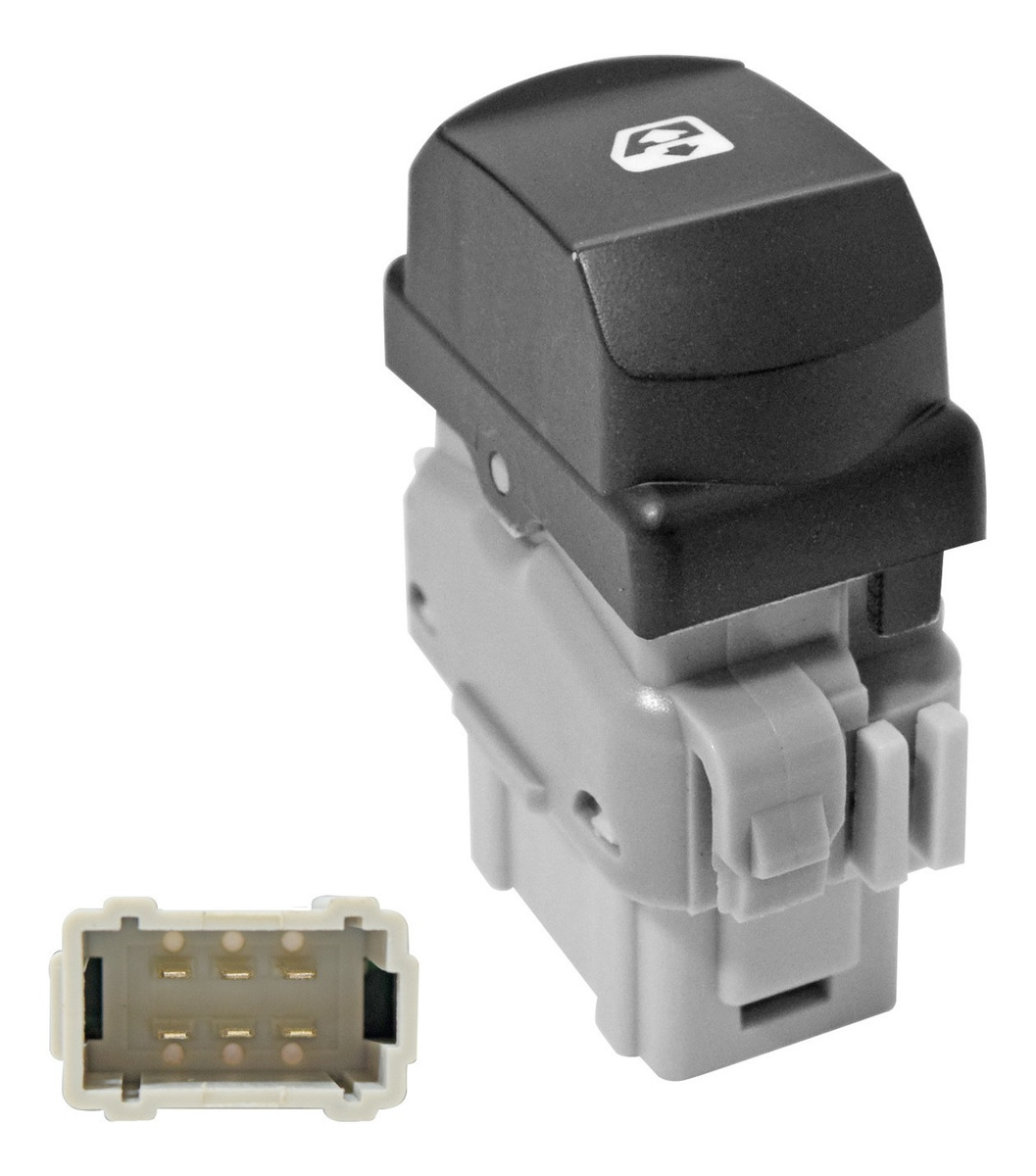 Control Electrico Rn Megane Ii 04-10/Laguna 03-07  De Elevador 6 Pins 1 Tecla Negro 12Vcc Manijauto