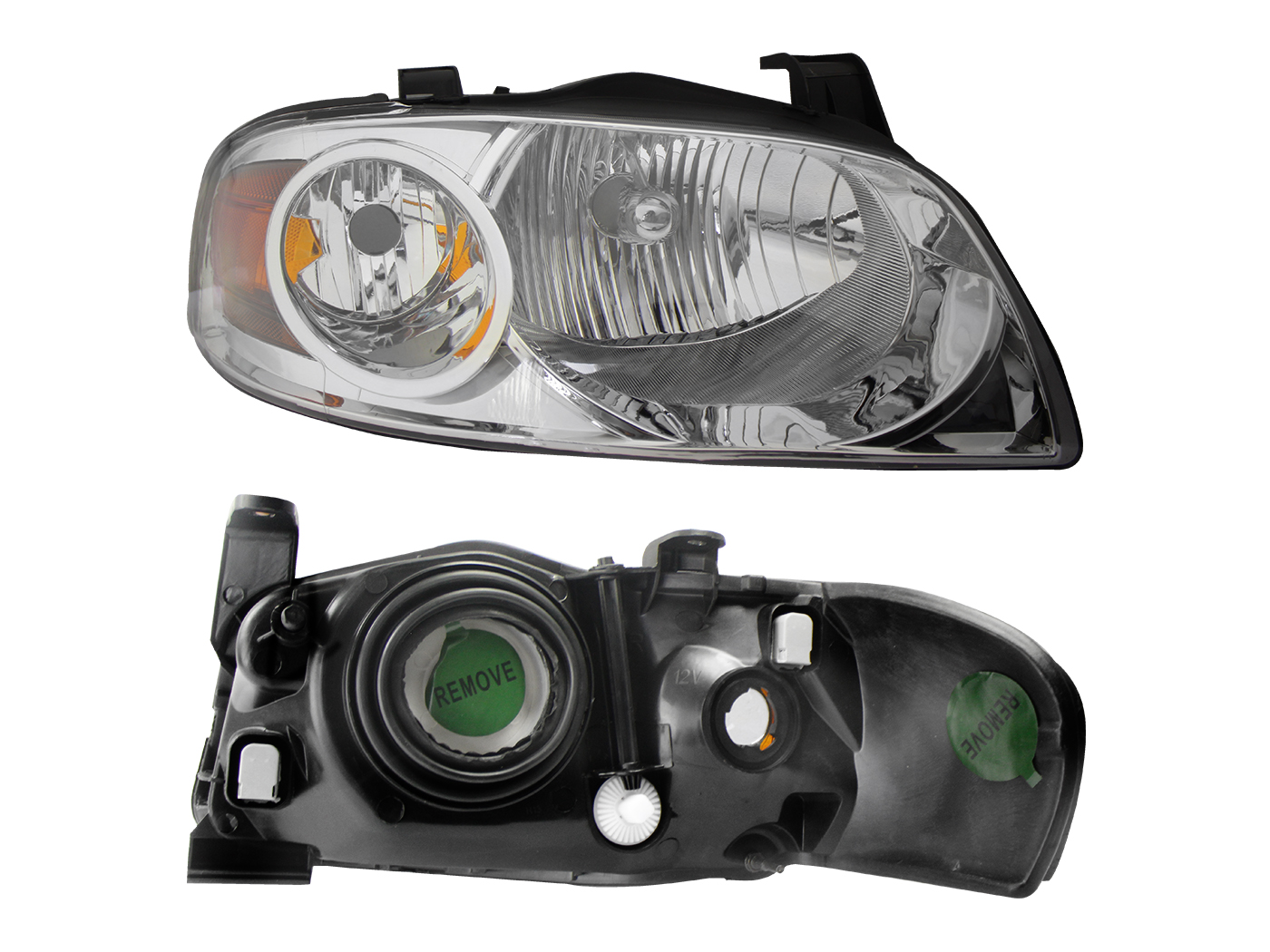 Faro Der F/Cromado C/Mica Ambar Nissan Sentra B-15 2004 2006