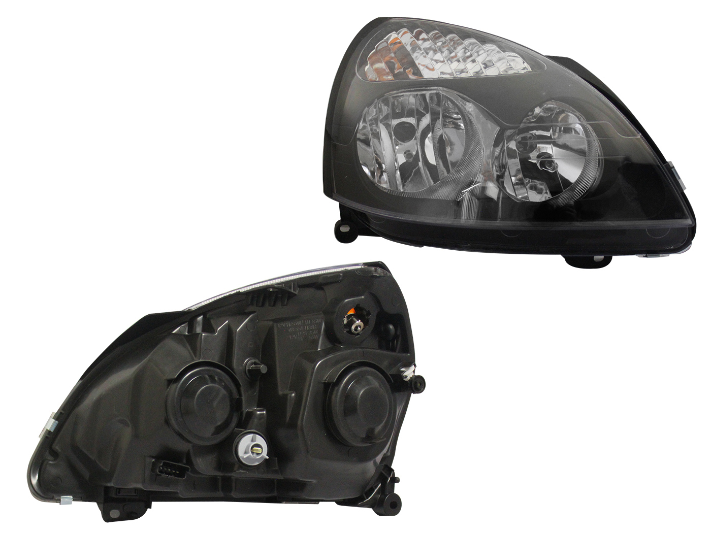 Faro Der F/Cromado Con Negro Renault Clio 2002 2010