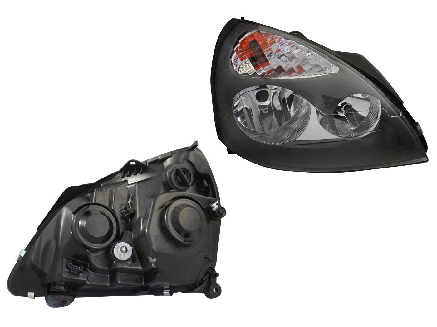 Faro Der F/Cromado Con Gris Renault Clio 2002 2010