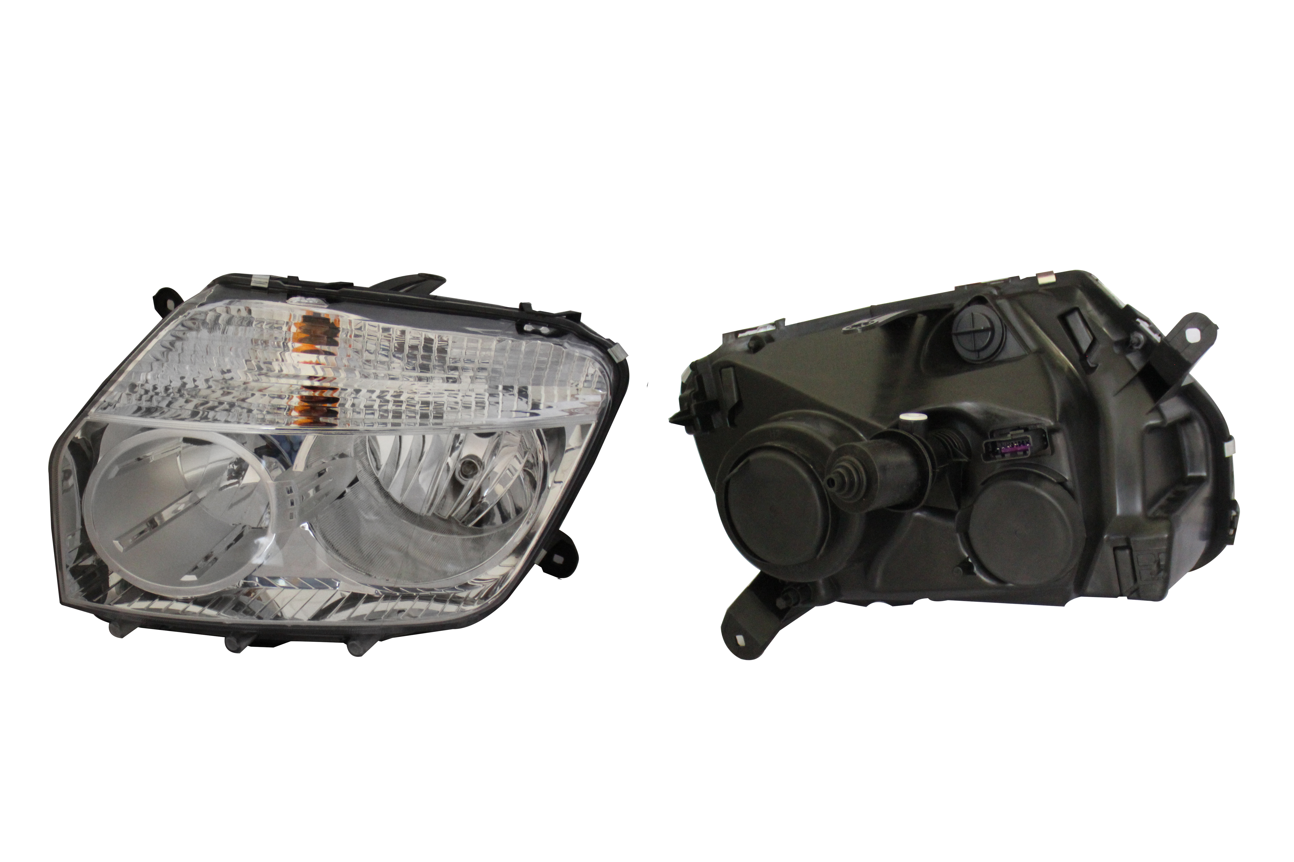 Faro Izq Fondo Cromado Renault Duster 2013 2016