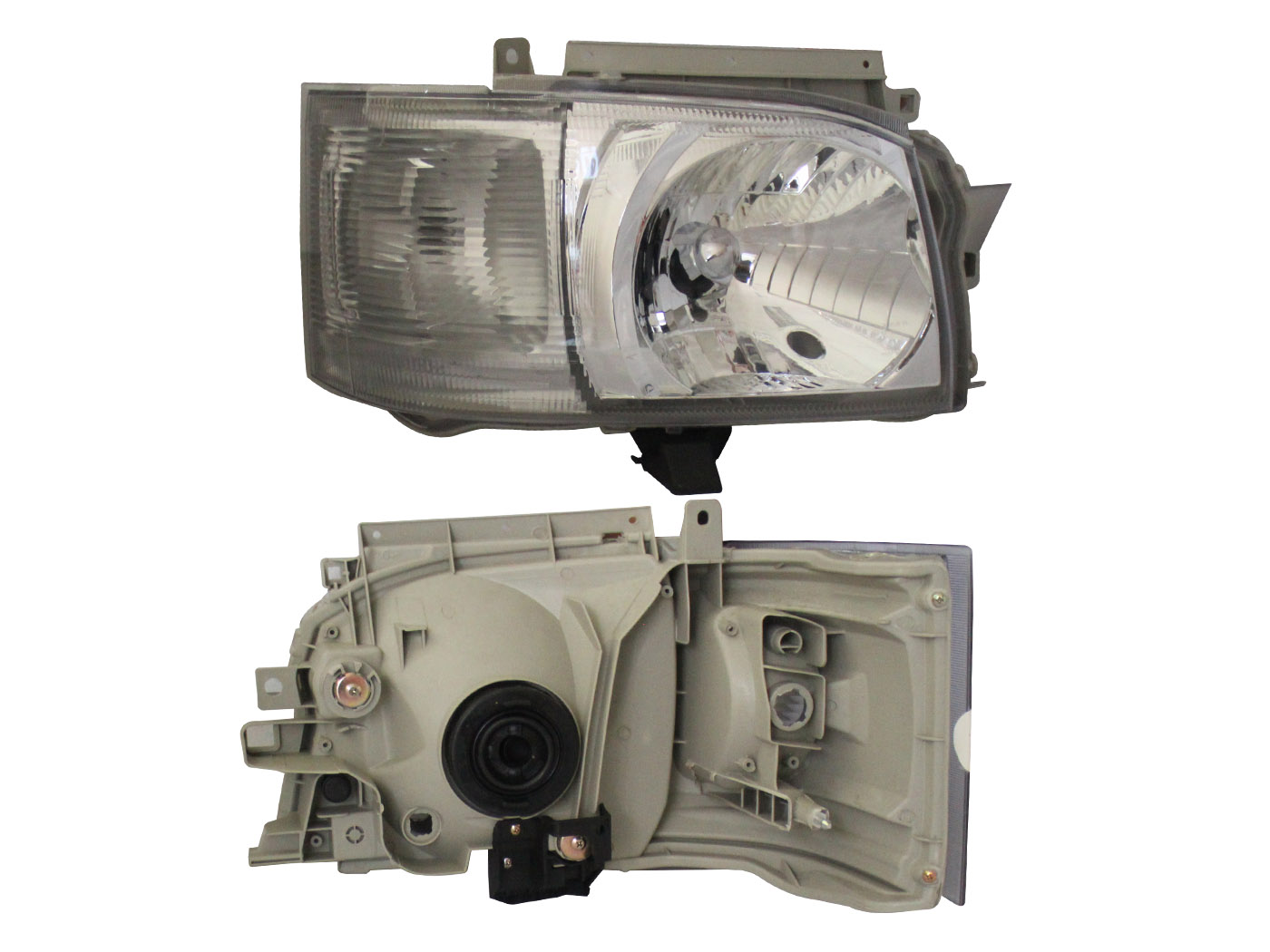 Faro Der F/Cromado C/Cuarto Rayado Toyota Hiace 2005 2010