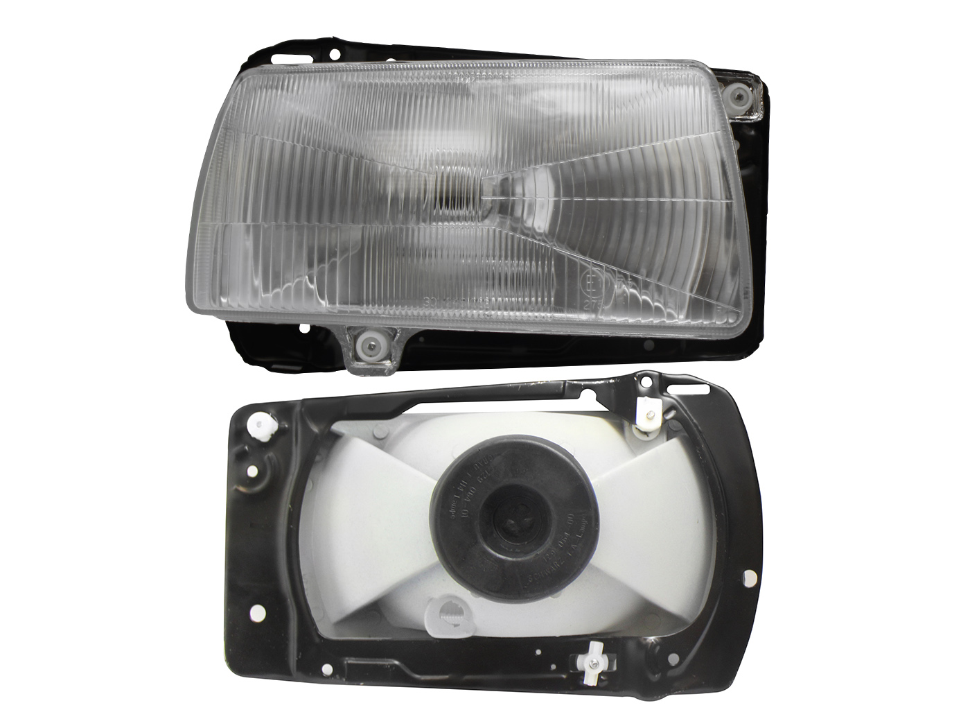 Faro Der F/Cromado C/Base Metal Vidrio Rayado Volkswagen Jetta A2 1987 1992