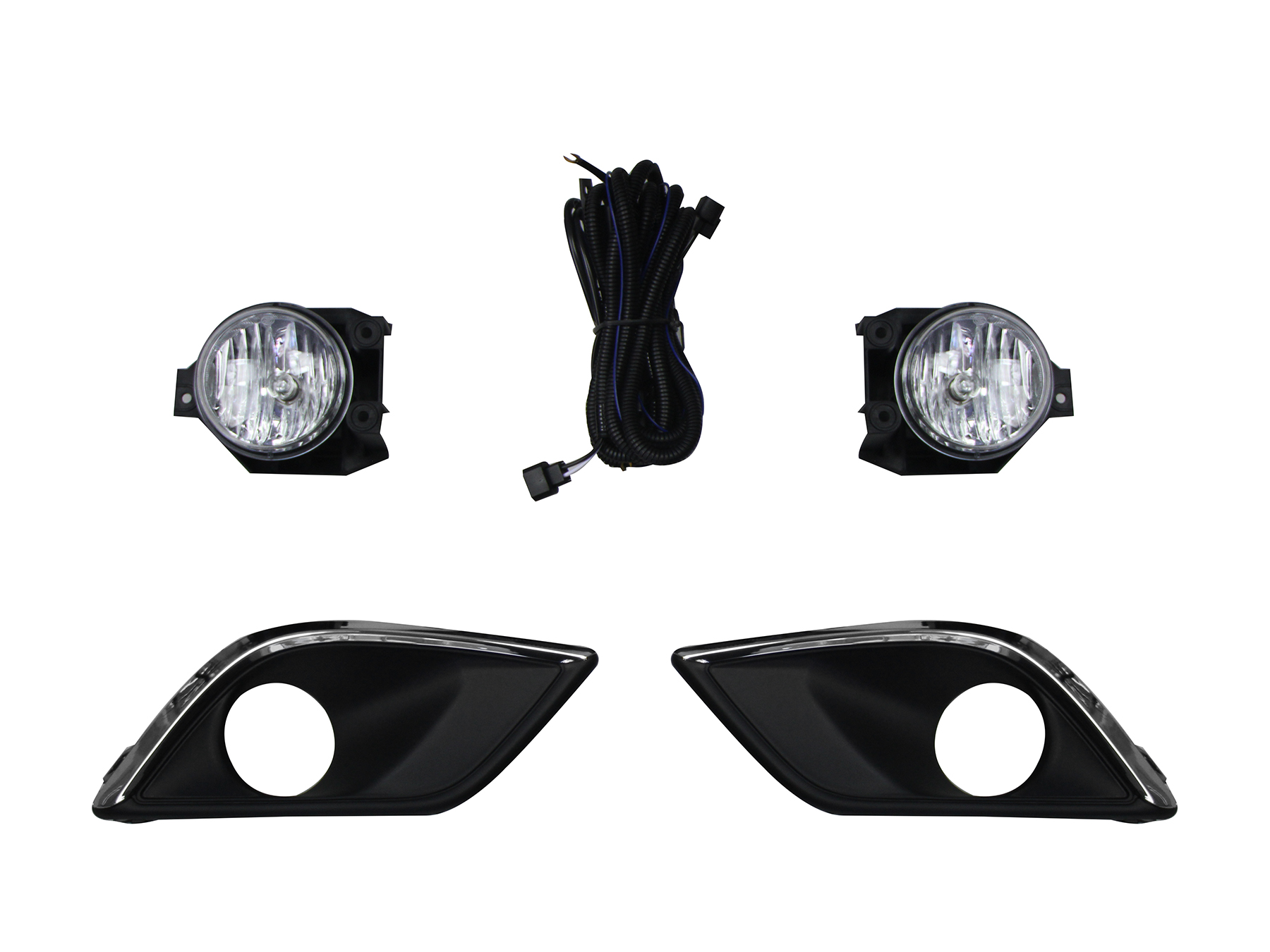 Kit Faro Aux C/Cables C/Rejillas Negras Filo Cromo C/Focos Chevrolet Aveo 2018 2023