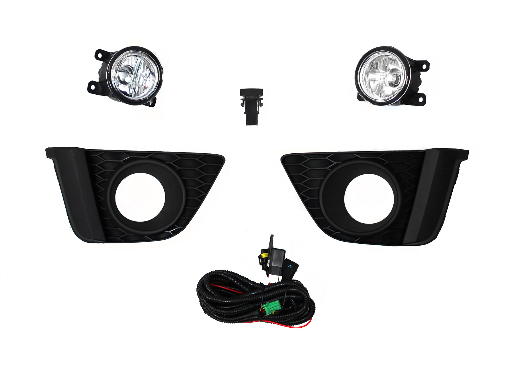 Kit Faro Aux C/Cables C/Rejillas Negras C/Focos Honda Fit 2015 2017