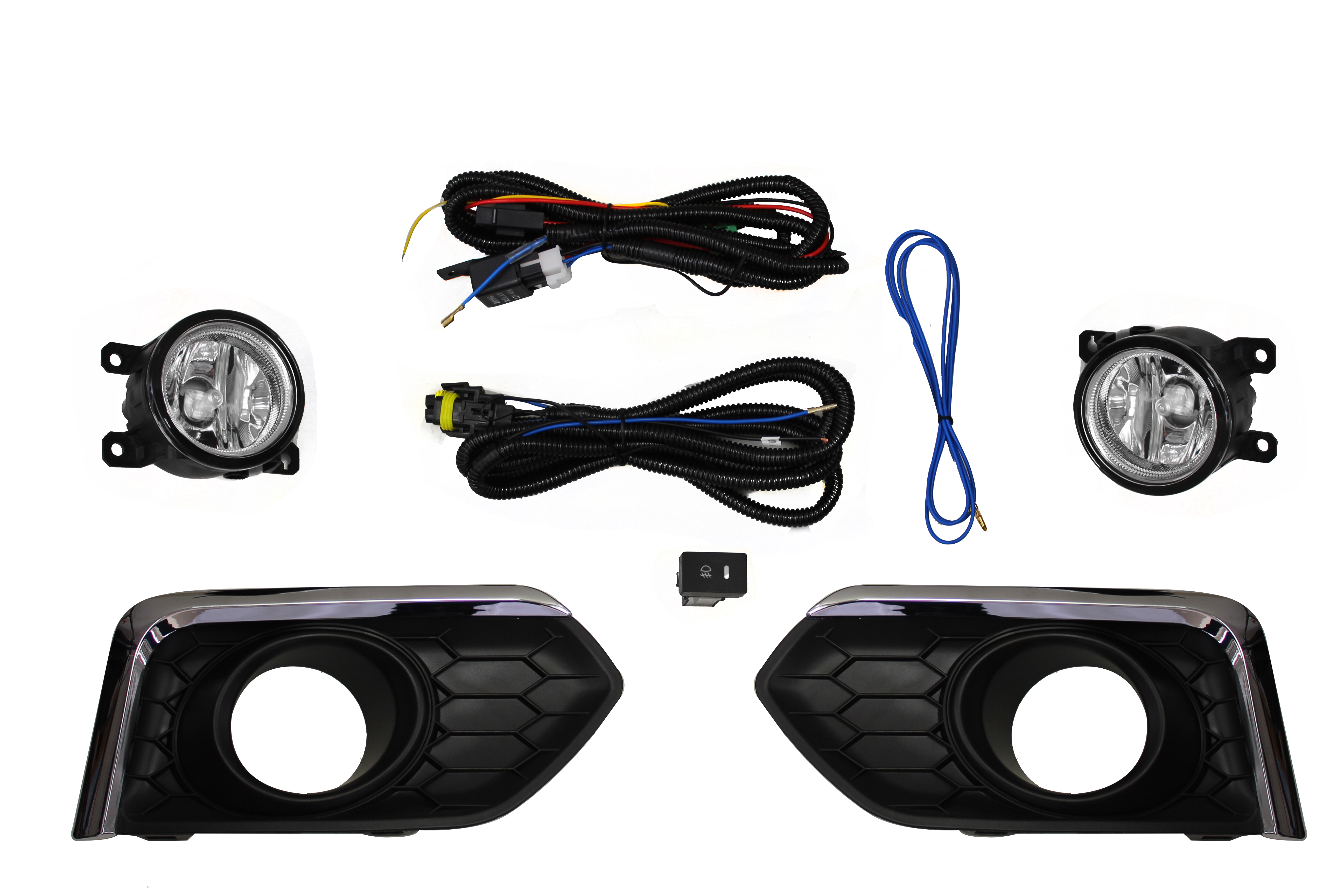 Kit Faro Aux C/Cables C/Rejillas Negras C/Filo Cromo C/Focos Honda City 2018 2020