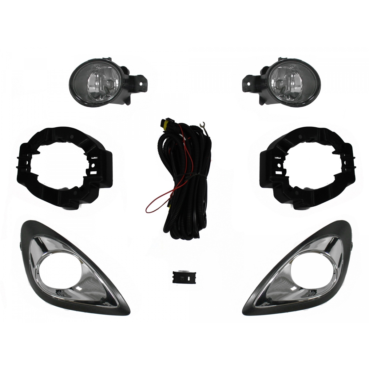 Kit Faro Aux C/Cables C/Bases C/Rejillas Negras Filo Cromo C/Focos Nissan March 2014 2020