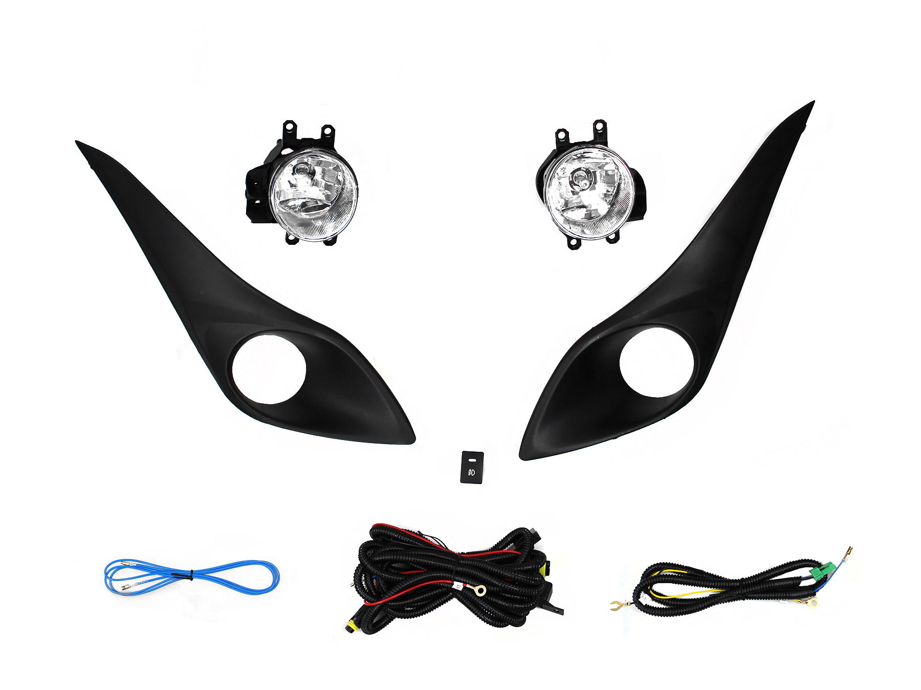 Kit Faro Aux C/Cables C/Rejillas Negras C/Focos 4Ptas Toyota Yaris Sedan 2018 2020