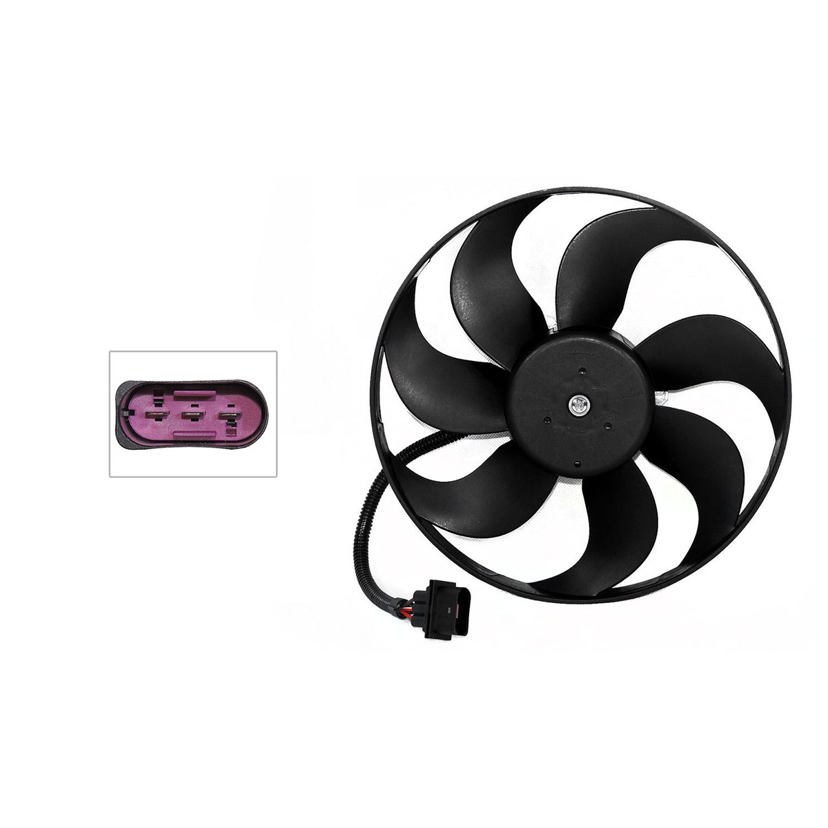 Motoventilador P/Radiador S/Tolva Grande 3Pin (Motor/Aspa) Volkswagen Lupo/Polo 1.6L/2.0L 2003 2016