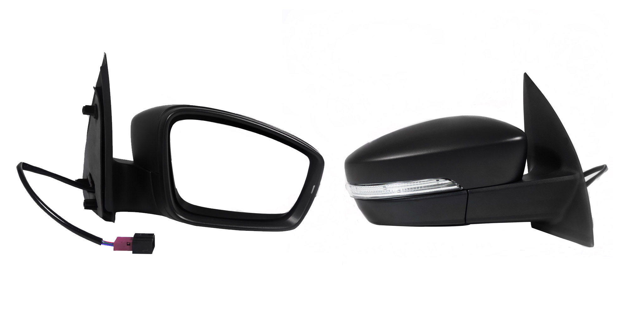 Espejo Der Elect Negro Poroso C/Luz Direccional (5Pines) Volkswagen Gol 2013 2021