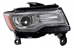 Faro Jp Grand Cherokee 14-16 Fondo Cromado C/Lupa C/Leds Cn Der