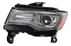 Faro Jp Grand Cherokee 14-16 Fondo Cromado C/Lupa C/Leds Cn Izq
