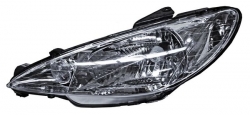 Faro Peugeot 206 2001-2009 Liso Un As Tyc Izq