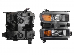 Faro Der F/Negro C/Mica Ambar Halogeno Chevrolet Silverado 1500 2019 2021