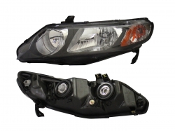Faro Izq F/Negro C/Mica Ambar 4Ptas Honda Civic Sedan Hybrido 2006 2011