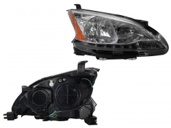 Faro Der F/Cromado C/Led C/Mica Ambar Nissan Sentra B-17 2013 2016