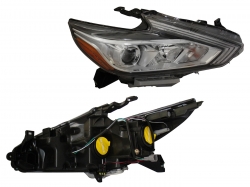 Faro Der F/Cromado C/Lupa C/Mica Ambar Halogeno Nissan Altima 2017 2018