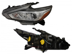 Faro Izq F/Cromado C/Lupa C/Mica Ambar Halogeno Nissan Altima 2017 2018