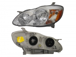 Faro Izq F/Cromado C/Mica Ambar Toyota Corolla 2003 2004