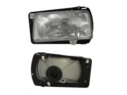 Faro Izq F/Cromado C/Base Plastico Vidrio Rayado Volkswagen Jetta A2 1987 1992