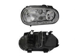 Faro Der F/Cromado C/Lupa C/Foco Ambar Vidrio Liso Volkswagen Golf A4 1999 2007