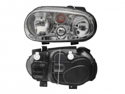 Faro Der F/Cromado S/Lupa C/Foco Ambar Vidrio Liso Volkswagen Golf A4 1999 2007