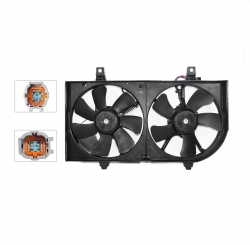 Motoventilador Completo C/Aire C/Tolva S/Res 4Pin (2Aspas) Nissan Sentra B-15 1.8L/2.0L/2.5L 2001 2006