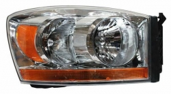 Faro Dodge Pu 2006-2007-2008 C/Franja Ambar Fondo Cromado Tyc 724 Der