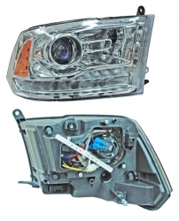 Faro Dodge Pu 2013-2015 Fondo Cromado C/Luz De Dia Tyc1 Der