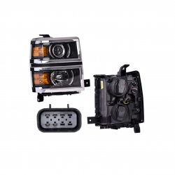 Faro Der Chevrolet Silverado C/Lupa Filo Cromado 2015 Depo