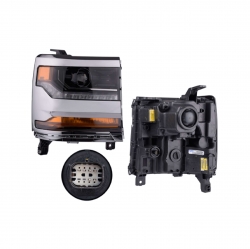 Faro Der Chevrolet Silverado Bisel Cromado P/Xenon 2018 Depo