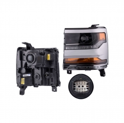 Faro Izq Chevrolet Silverado Bisel Cromado P/Xenon 2018 Depo