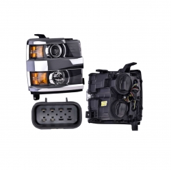 Faro Der Chev Silverado 3500 C/Lupa Bisel Cromo 2018 Depo