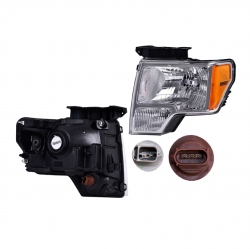 Faro Izquierdo Ford Lobo Bisel Cromo 2012 2013 2014 Depo