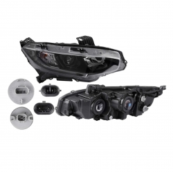 Faro Der Honda Civic Turbo 1.5 Lts Sedan F/Negro 2019 Depo