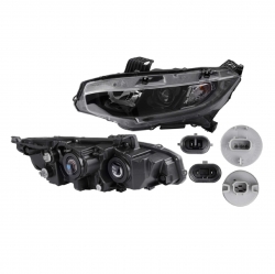 Faro Izq Honda Civic Turbo 1.5 Lts Sedan F/Negro 2019 Depo