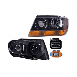 Faro Izq Jeep Laredo F/Negro Cuarto Ambar 2003 2004 Depo