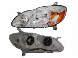 Par Faros Corolla 2007-2008 Fondo/Cromado Mica/Ambar Opt