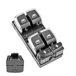 Control Electrico Ad A3 13-18/A6 11-15/Tt Coupe 11-14/Q3 13-19/A8 10-14/A7 11-15  10 Pins 6 Teclas Negro Filo Plata 12Vcc Manijauto