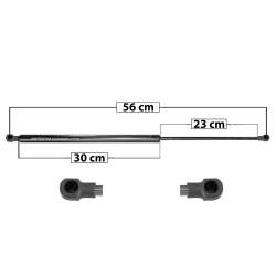 Amortiguador 5Ta Puerta Cv Chevy Guayin 94-12  Ns Almera 02-05  Cv Astra 98-05  St Ibiza 09-17  56 Cm 30 Cm 23 Cm Entrada Tipo 1 Entrada 2 Tipo 1 74.1