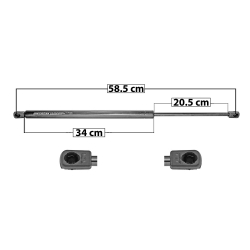 Amortiguador 5Ta Puerta Cv Blazer (S10) 95-04  Cr Pt Cruiser 07-10  58.5 Cm 34 Cm 20.5 Cm Entrada Tipo 9 Entrada 2 Tipo 9 145 158.49 6381 Spart