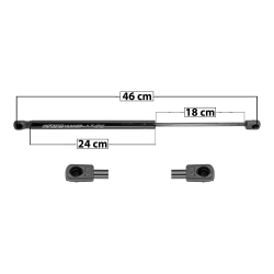 Amortiguador Cofre Dg Ram 1500/2500 09-18  46 Cm 24 Cm 18 Cm Entrada Tipo 9 Entrada 2 Tipo 9 55.08 68.57 8037 Spart Derecho/Izquierdo