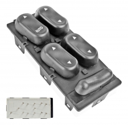 Control Electrico Fd Explorer 95-01/Grand Marquis/Crown Victoria 98-02  De Elevador 13 Pins 5 Teclas Negro 12Vcc Manijauto